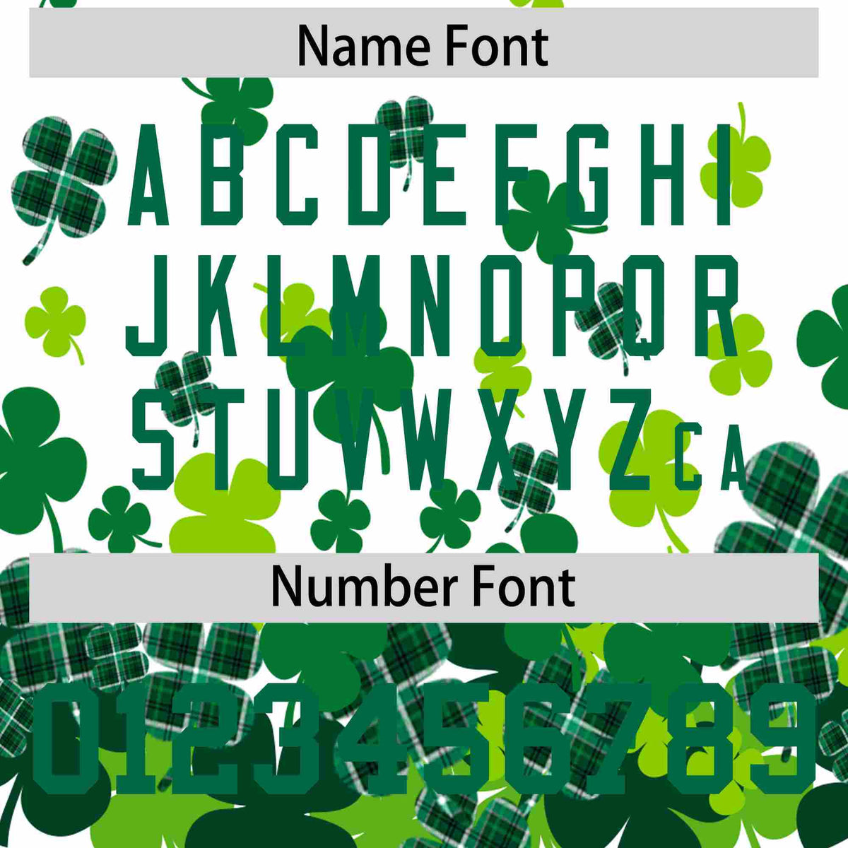 Custom White Green St.Patrick&#39;s Day Personalized Four Leaf Clover Pattern Baseball Jersey