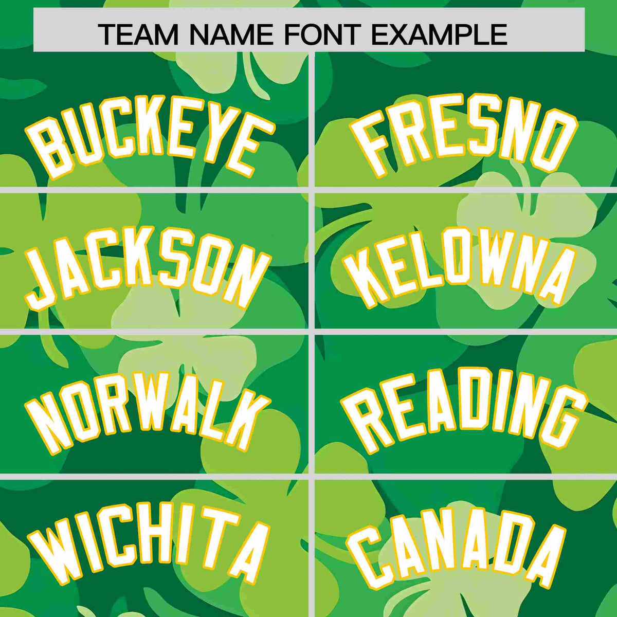 Custom Kelly Green White St.Patrick&#39;s Day Personalized Four Leaf Clover Pattern Baseball Jersey