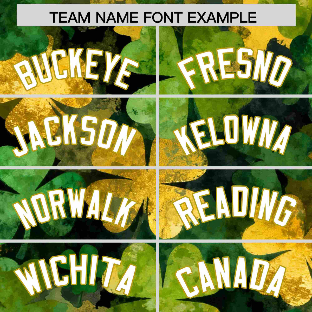 Custom Black White St.Patrick&#39;s Day Personalized Four Leaf Clover Pattern Baseball Jersey