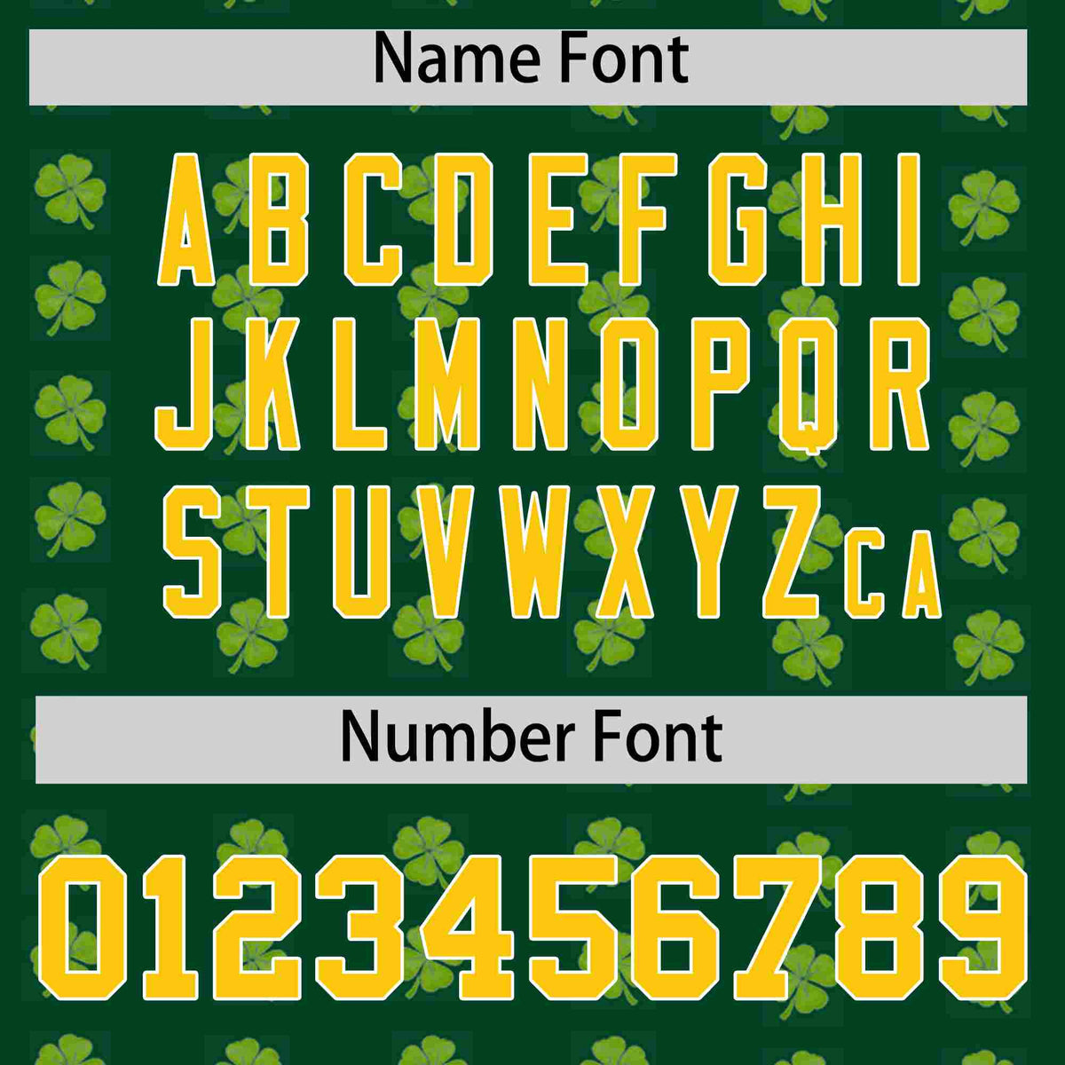 Custom Green Gold St.Patrick&#39;s Day Personalized Four Leaf Clover Pattern Baseball Jersey| KXKSHOP