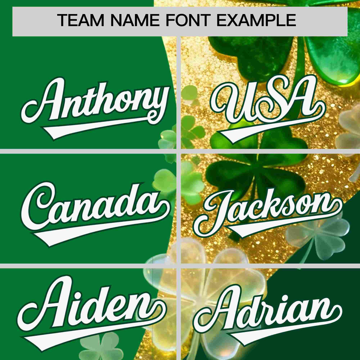 Custom Kelly Green Green St.Patrick&#39;s Day Personalized Four Leaf Clover Pattern Baseball Jersey| KXKSHOP