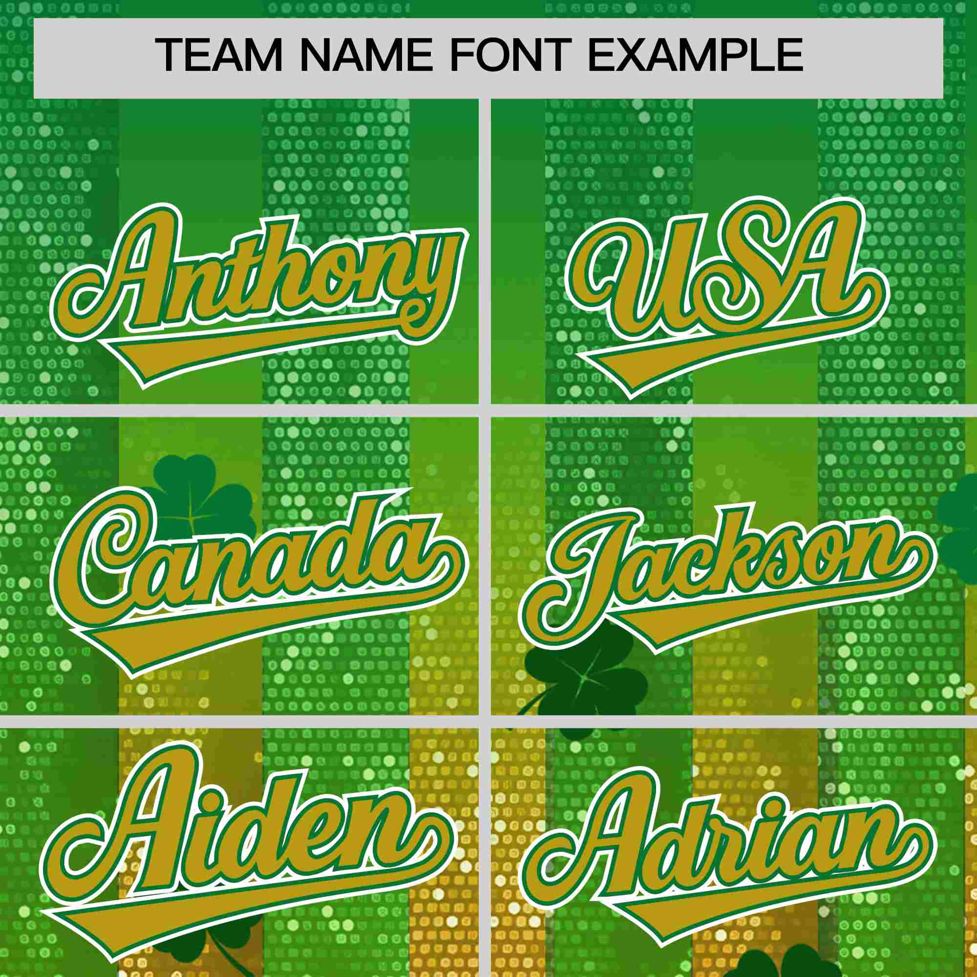 Custom Kelly Green Green St.Patrick's Day Personalized Four Leaf Clover Pattern Baseball Jersey| KXKSHOP