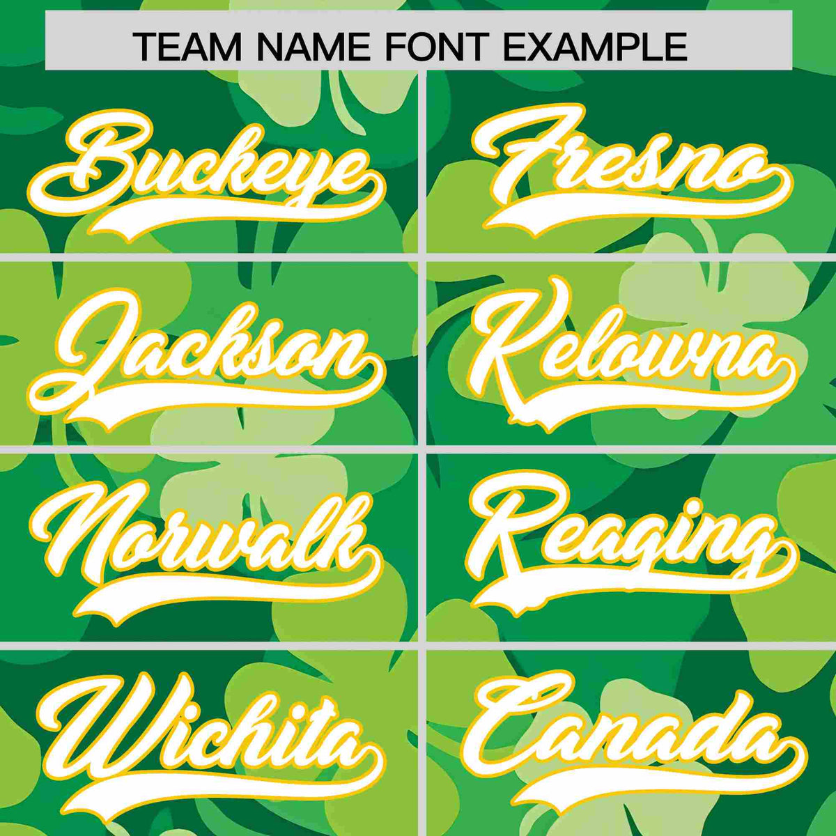 Custom Kelly Green White St.Patrick&#39;s Day Personalized Four Leaf Clover Pattern Baseball Jersey