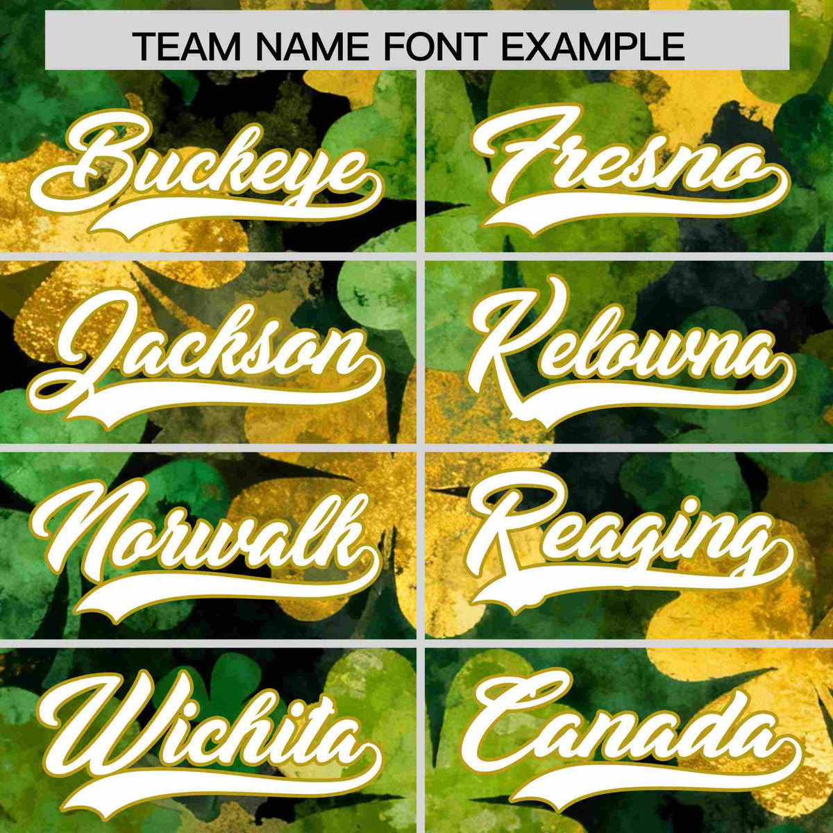 Custom Black White St.Patrick&#39;s Day Personalized Four Leaf Clover Pattern Baseball Jersey