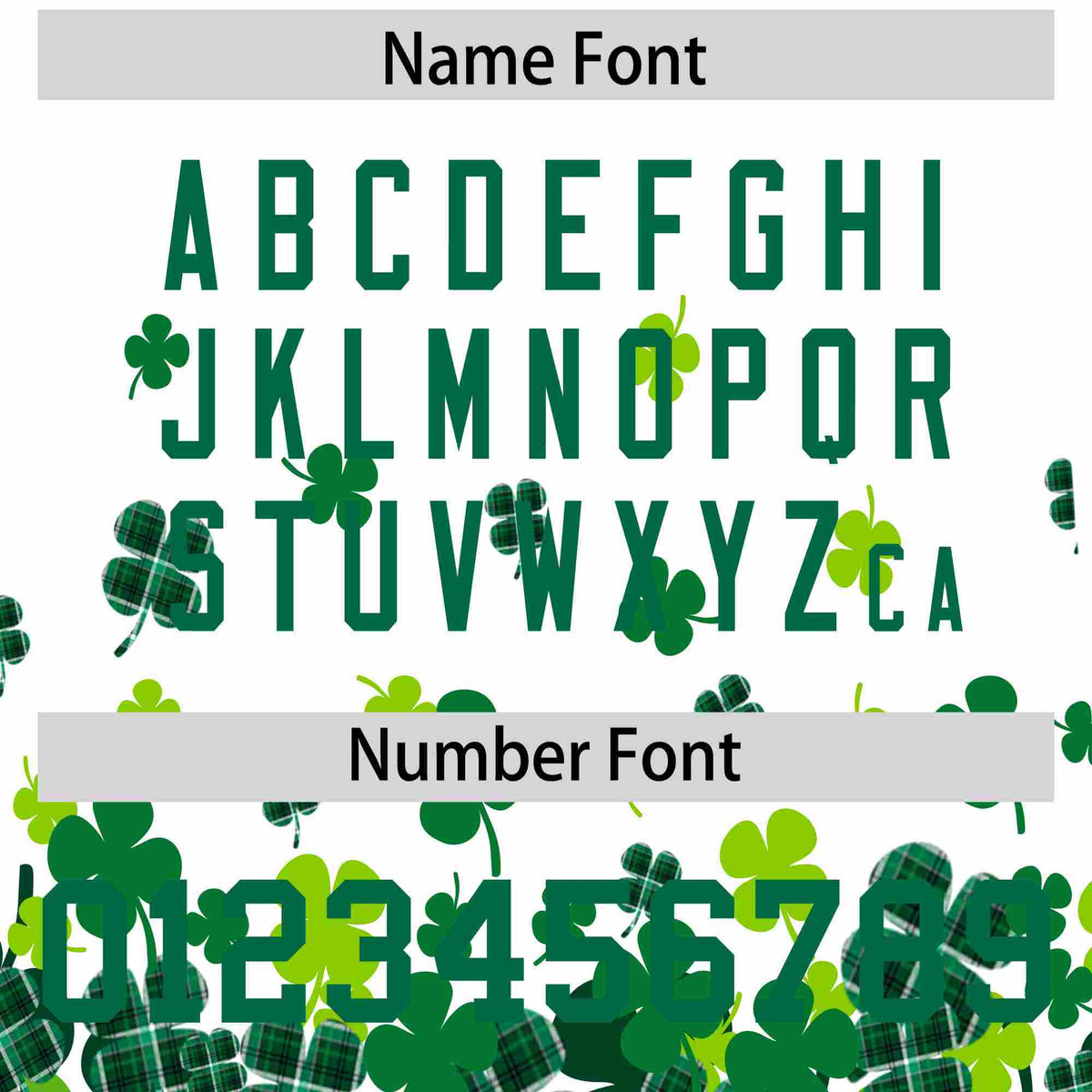 Custom White Green St.Patrick&#39;s Day Personalized Four Leaf Clover Pattern Baseball Jersey