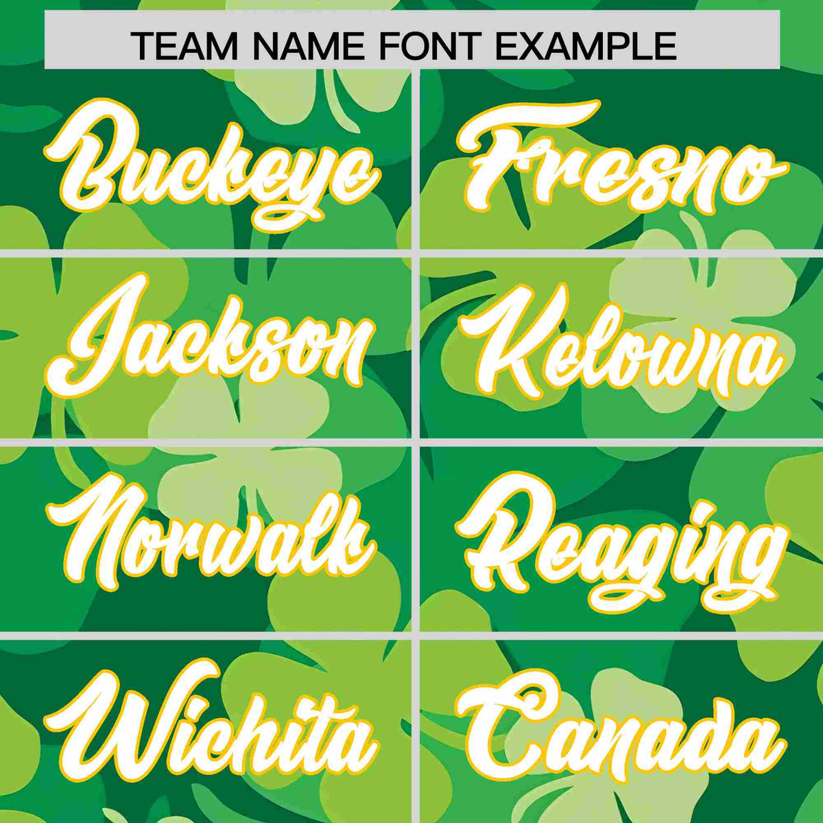 Custom Kelly Green White St.Patrick&#39;s Day Personalized Four Leaf Clover Pattern Baseball Jersey