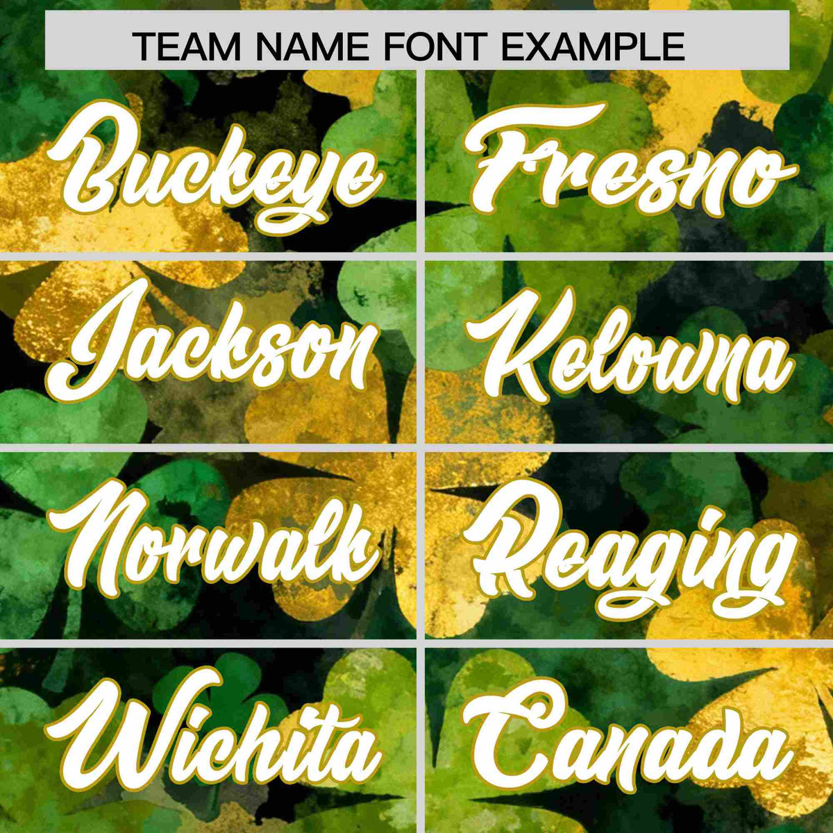 Custom Black White St.Patrick&#39;s Day Personalized Four Leaf Clover Pattern Baseball Jersey