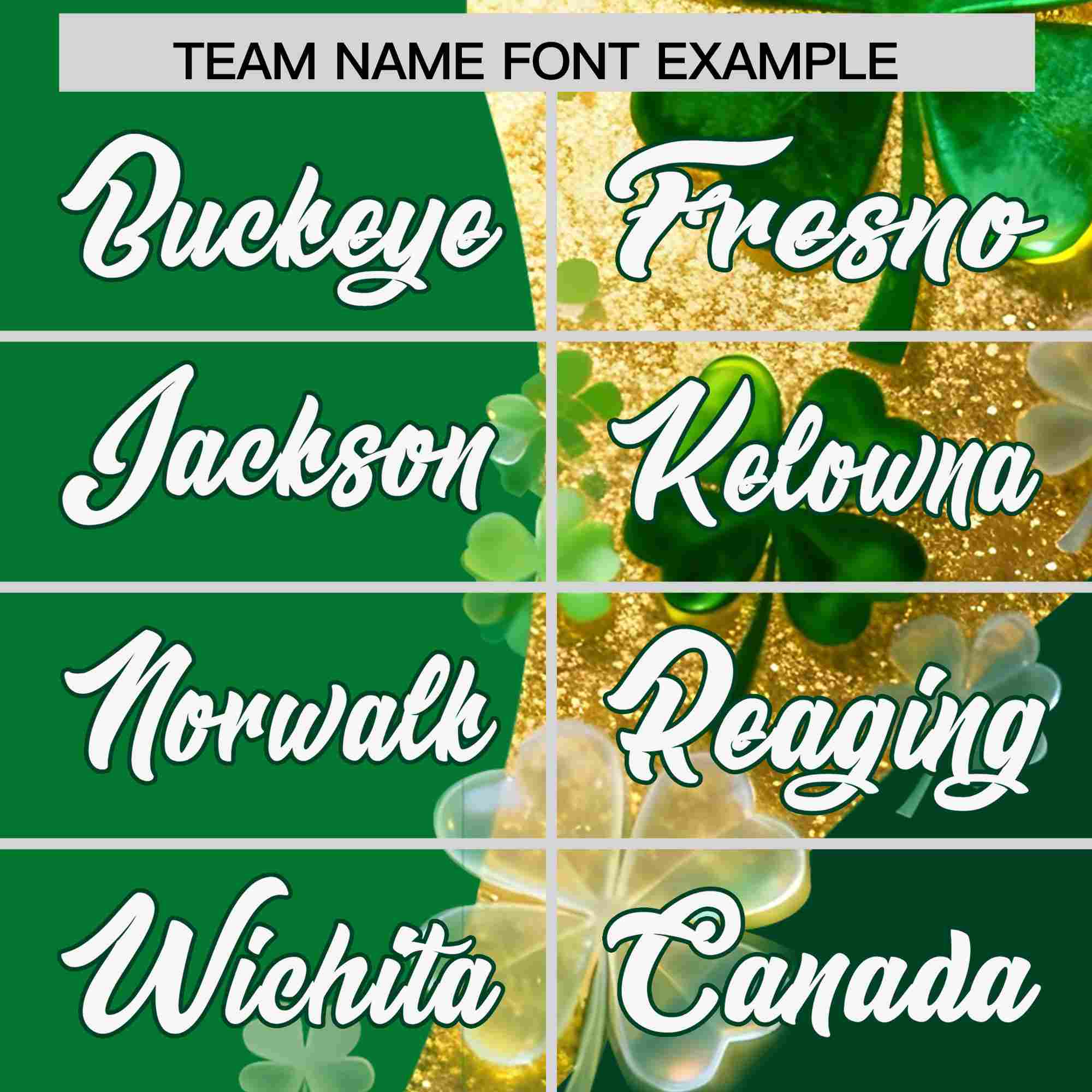 Custom Kelly Green Green St.Patrick's Day Personalized Four Leaf Clover Pattern Baseball Jersey