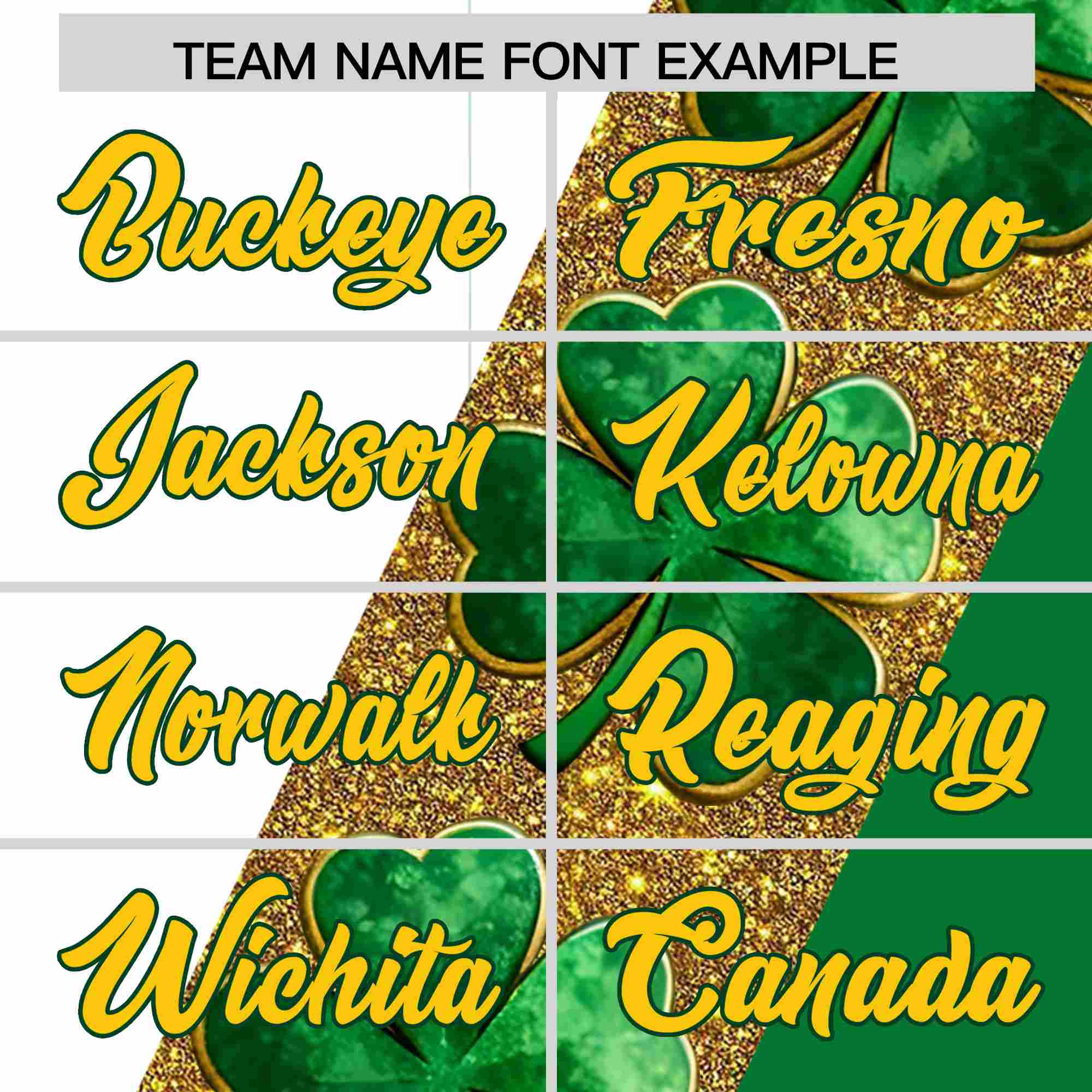 Custom White Kelly Green St.Patrick's Day Personalized Four Leaf Clover Pattern Baseball Jersey