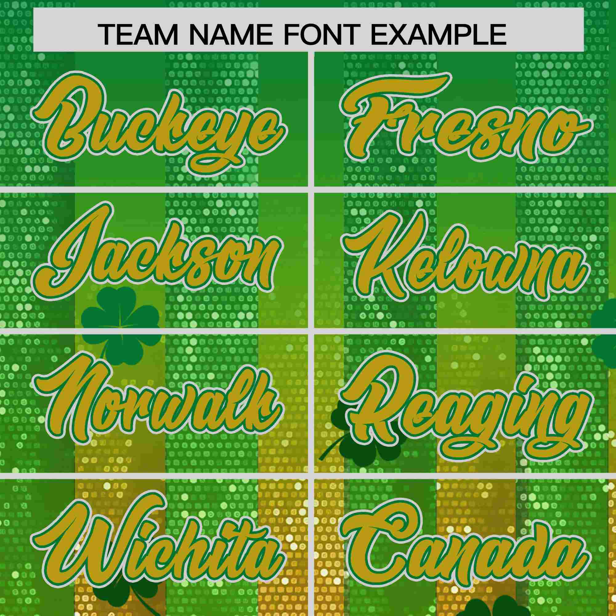 Custom Kelly Green Green St.Patrick's Day Personalized Four Leaf Clover Pattern Baseball Jersey