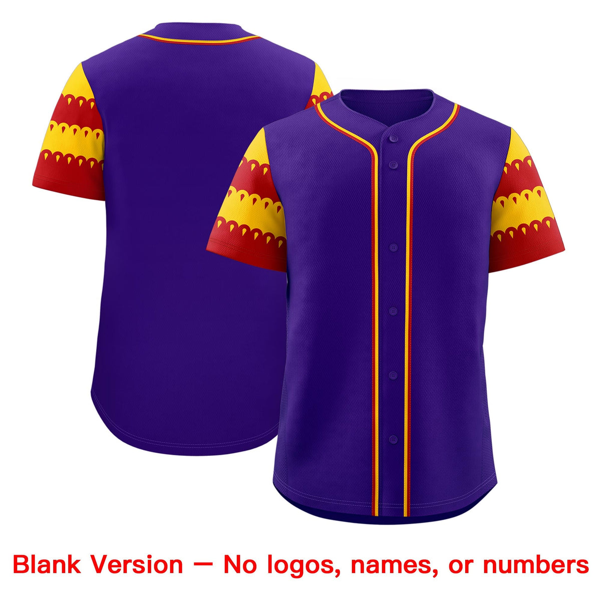 Custom Purple Gold Red Sleeve Flag Lace Baseball Jersey | Sublimation Printed &amp; Embroidery,Add Name and Numbern,Perfect for Teams | KXKSHOP