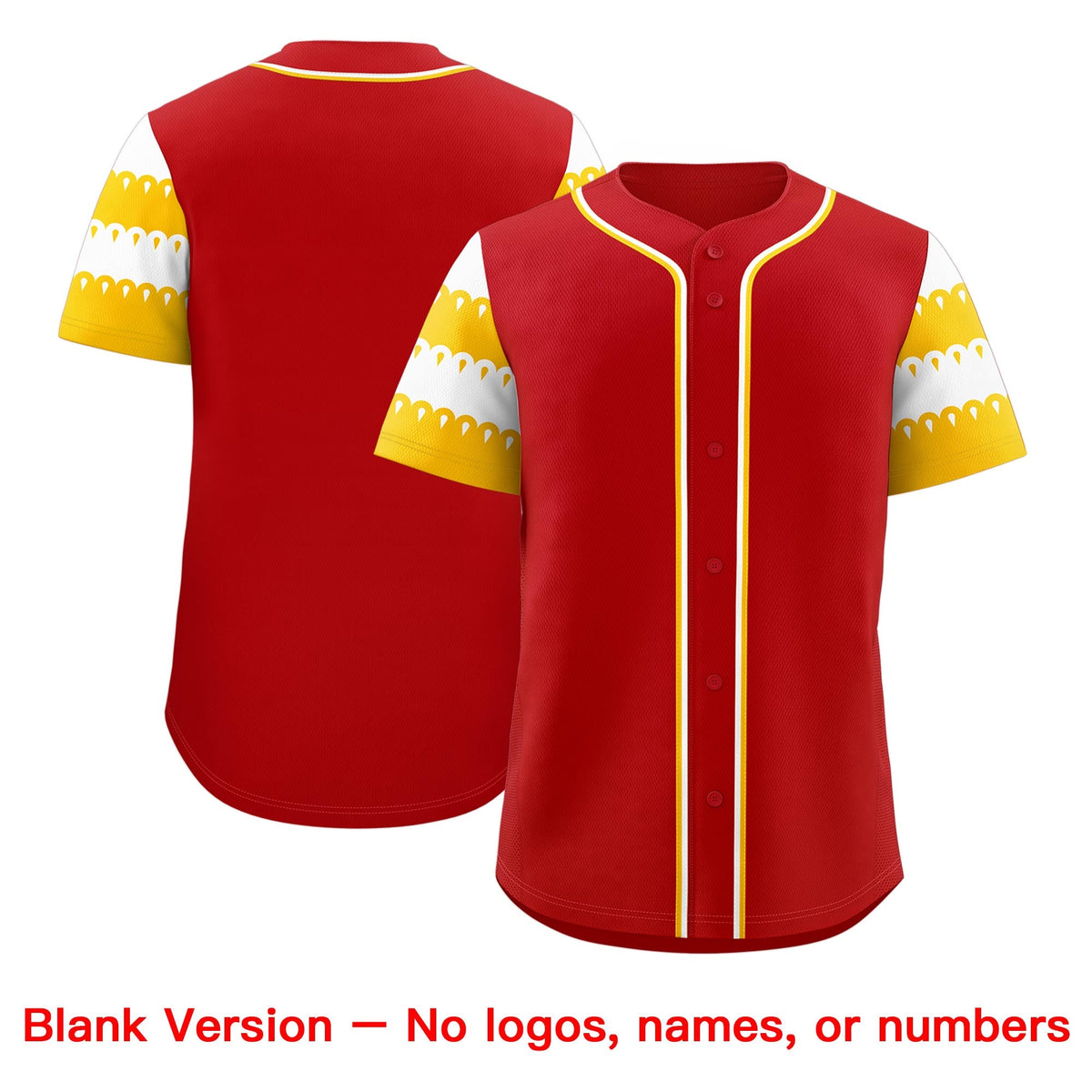 Custom Red Gold White Sleeve Flag Lace Baseball Jersey | Sublimation Printed &amp; Embroidery,Add Name and Numbern,Perfect for Teams | KXKSHOP