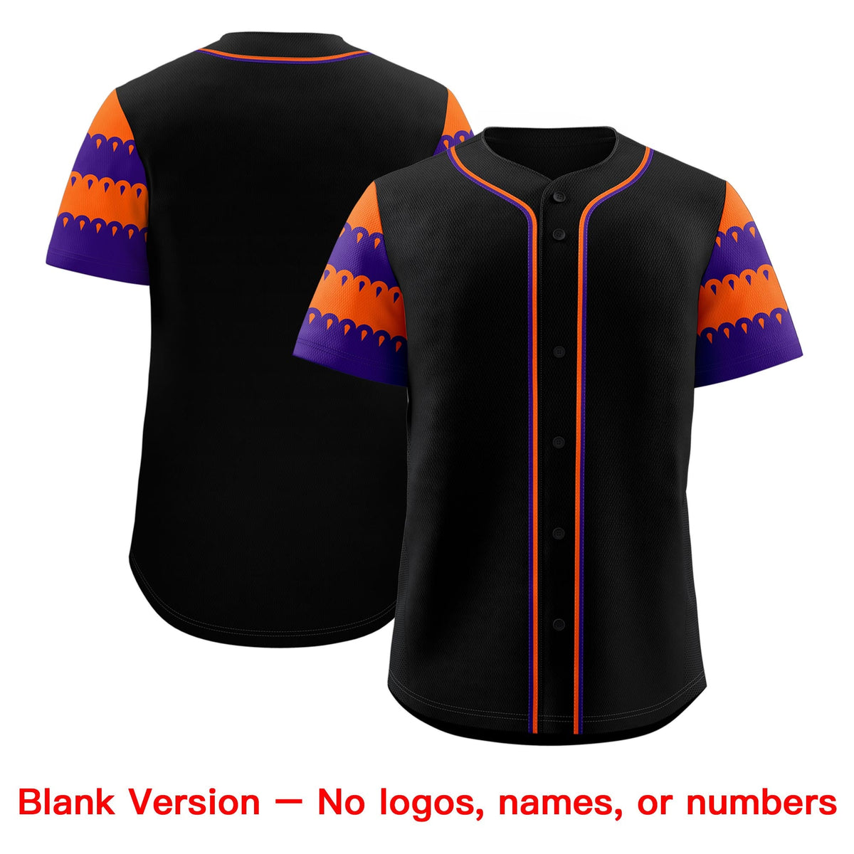 Custom Black Orange Purple Sleeve Flag Lace Baseball Jersey | Sublimation Printed &amp; Embroidery,Add Name and Numbern,Perfect for Teams | KXKSHOP