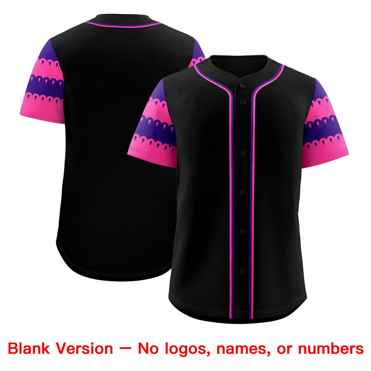 Custom Black Pink Purple Sleeve Flag Lace Baseball Jersey | Sublimation Printed &amp; Embroidery,Add Name and Numbern,Perfect for Teams | KXKSHOP