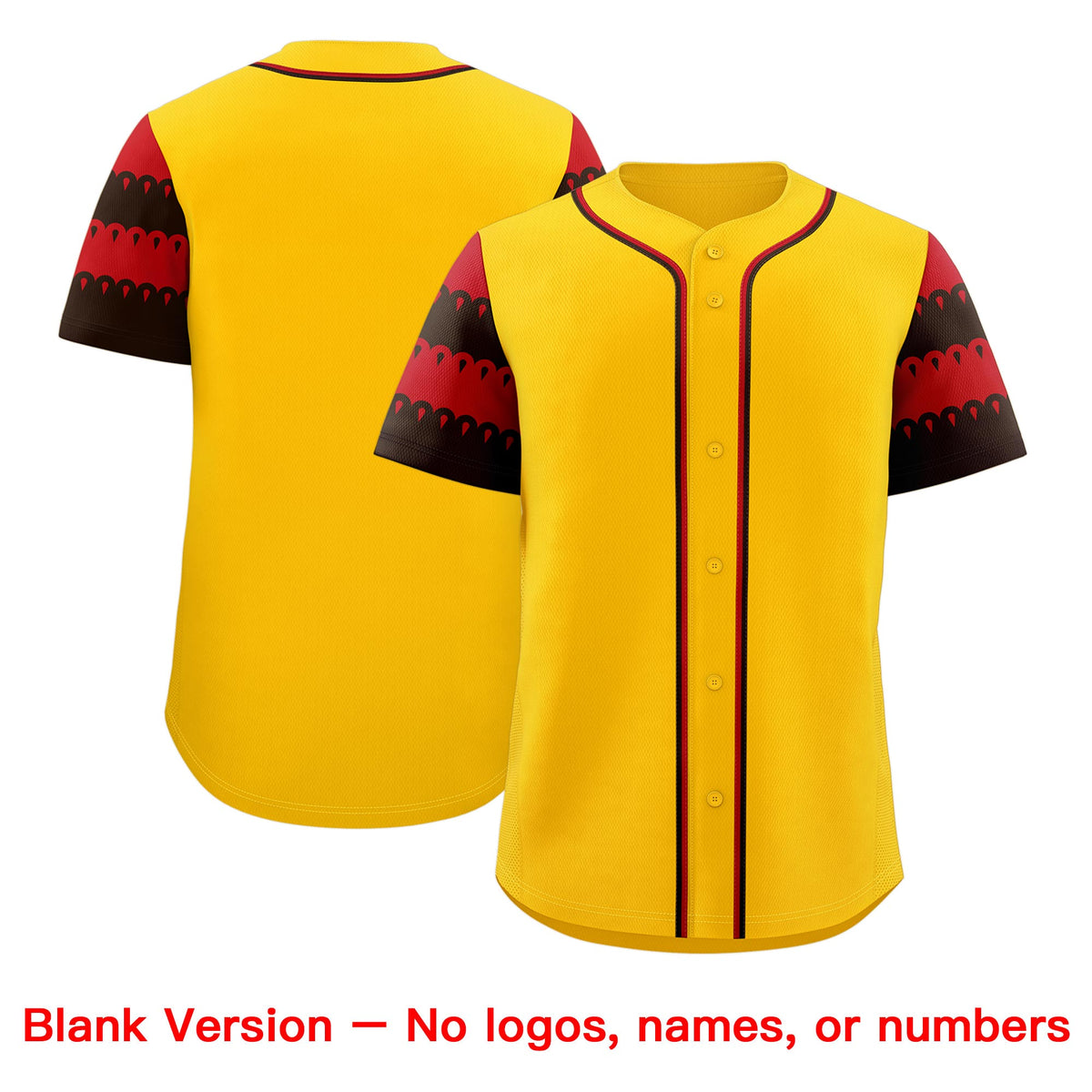 Custom Gold Red Black Sleeve Flag Lace Baseball Jersey | Sublimation Printed &amp; Embroidery,Add Name and Numbern,Perfect for Teams | KXKSHOP