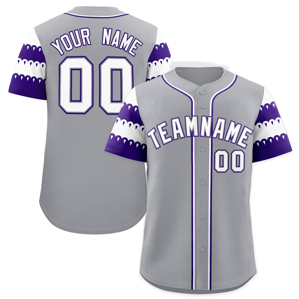 Custom Purple White Sleeve Flag Lace Baseball Jersey | Sublimation Printed &amp; Embroidery,Add Name and Numbern,Perfect for Teams | KXKSHOP