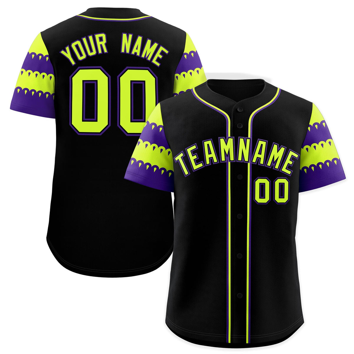 Custom Black Purple Sleeve Flag Lace Baseball Jersey | Sublimation Printed &amp; Embroidery,Add Name and Numbern,Perfect for Teams | KXKSHOP