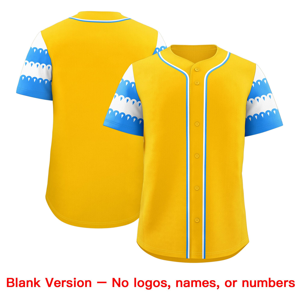 Custom Gold Powder Blue White Sleeve Flag Lace Baseball Jersey | Sublimation Printed &amp; Embroidery,Add Name and Numbern,Perfect for Teams | KXKSHOP