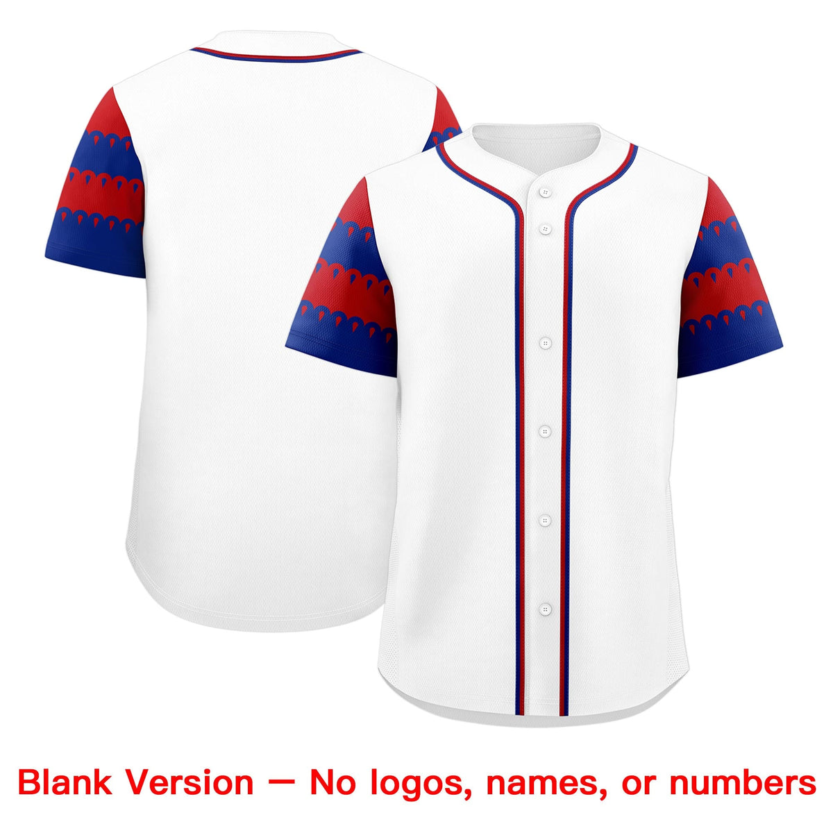 Custom White Royal Red Sleeve Flag Lace Baseball Jersey | Sublimation Printed &amp; Embroidery,Add Name and Numbern,Perfect for Teams | KXKSHOP