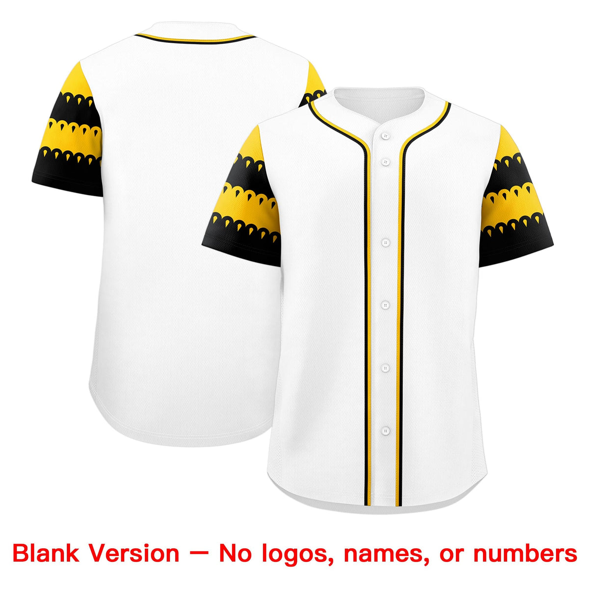 Custom White Gold Black Sleeve Flag Lace Baseball Jersey | Sublimation Printed &amp; Embroidery,Add Name and Numbern,Perfect for Teams | KXKSHOP