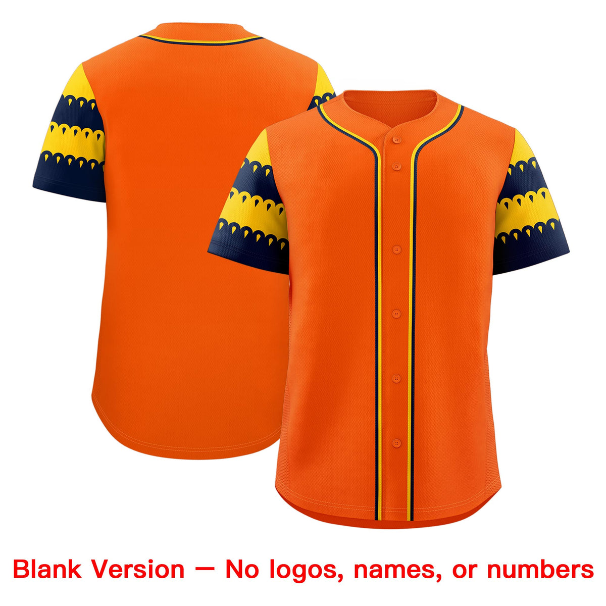 Custom Orange Gold Navy Sleeve Flag Lace Baseball Jersey | Sublimation Printed &amp; Embroidery,Add Name and Numbern,Perfect for Teams | KXKSHOP