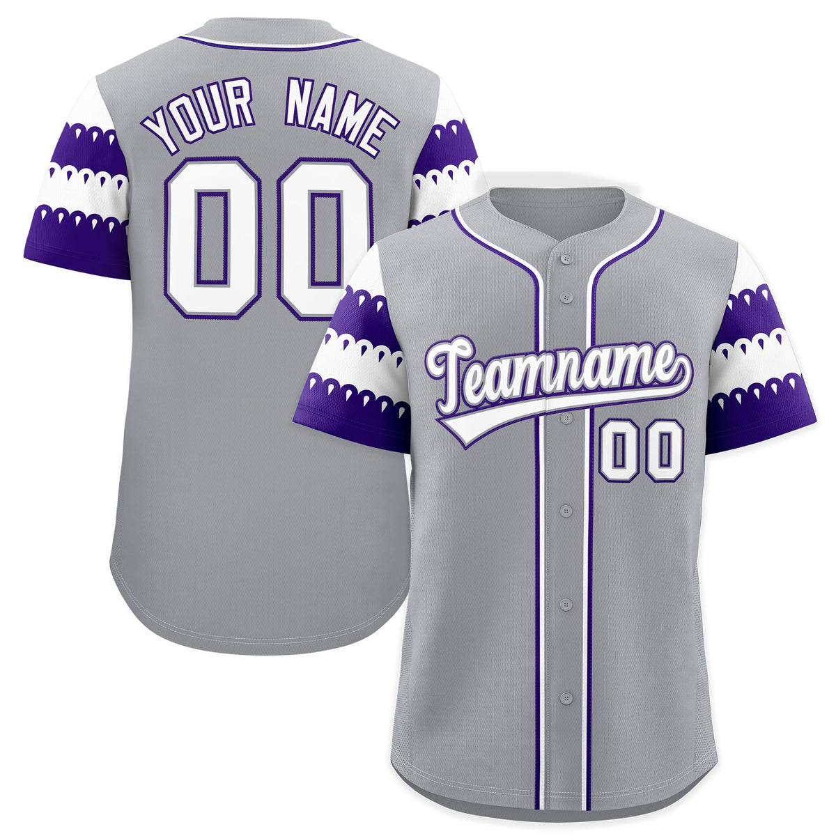 Custom Purple White Sleeve Flag Lace Baseball Jersey | Sublimation Printed &amp; Embroidery,Add Name and Numbern,Perfect for Teams | KXKSHOP