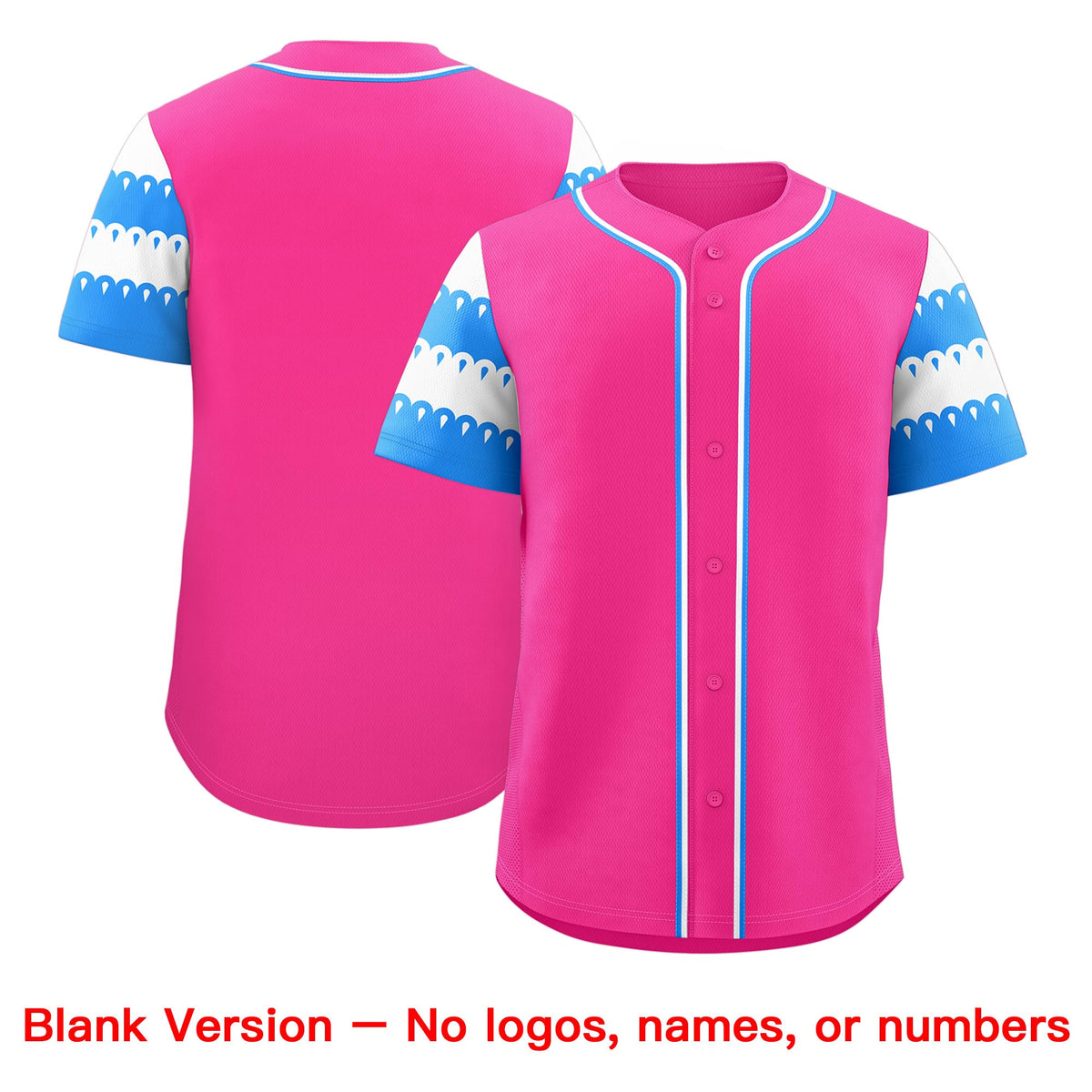 Custom Pink Powder Blue White Sleeve Flag Lace Baseball Jersey | Sublimation Printed &amp; Embroidery,Add Name and Numbern,Perfect for Teams | KXKSHOP