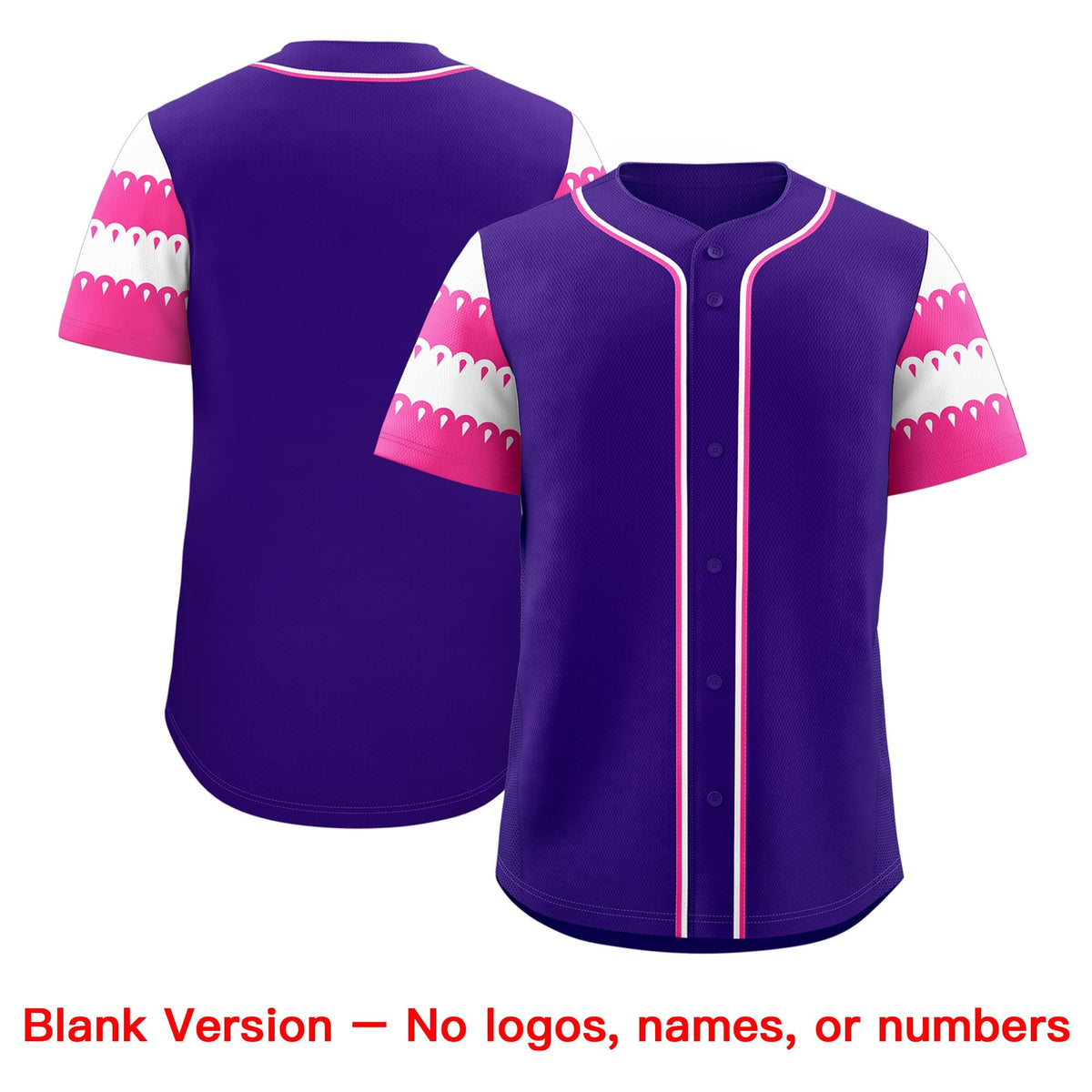 Custom Purple Pink White Sleeve Flag Lace Baseball Jersey | Sublimation Printed &amp; Embroidery,Add Name and Numbern,Perfect for Teams | KXKSHOP