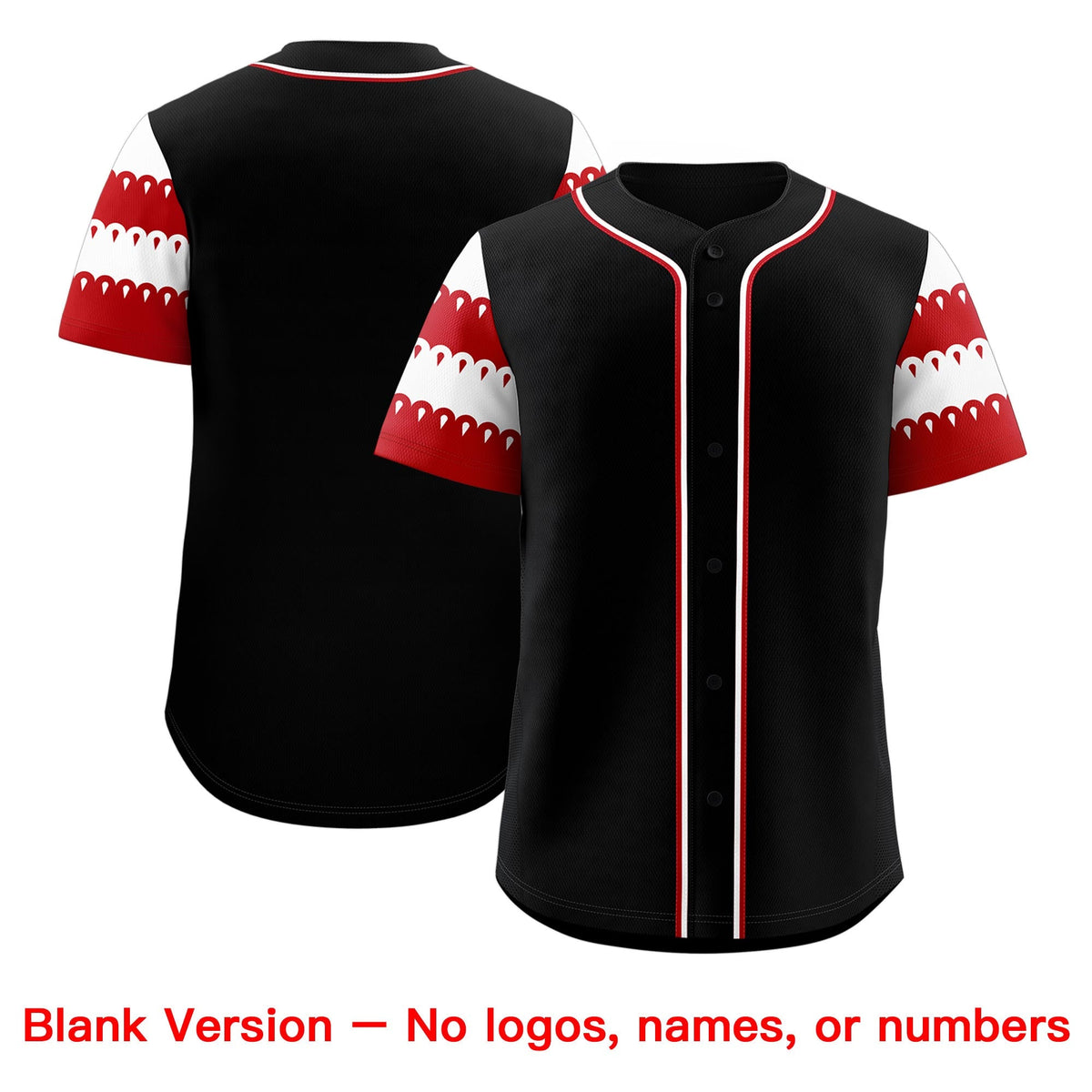 Custom Black Red White Sleeve Flag Lace Baseball Jersey | Sublimation Printed &amp; Embroidery,Add Name and Numbern,Perfect for Teams | KXKSHOP
