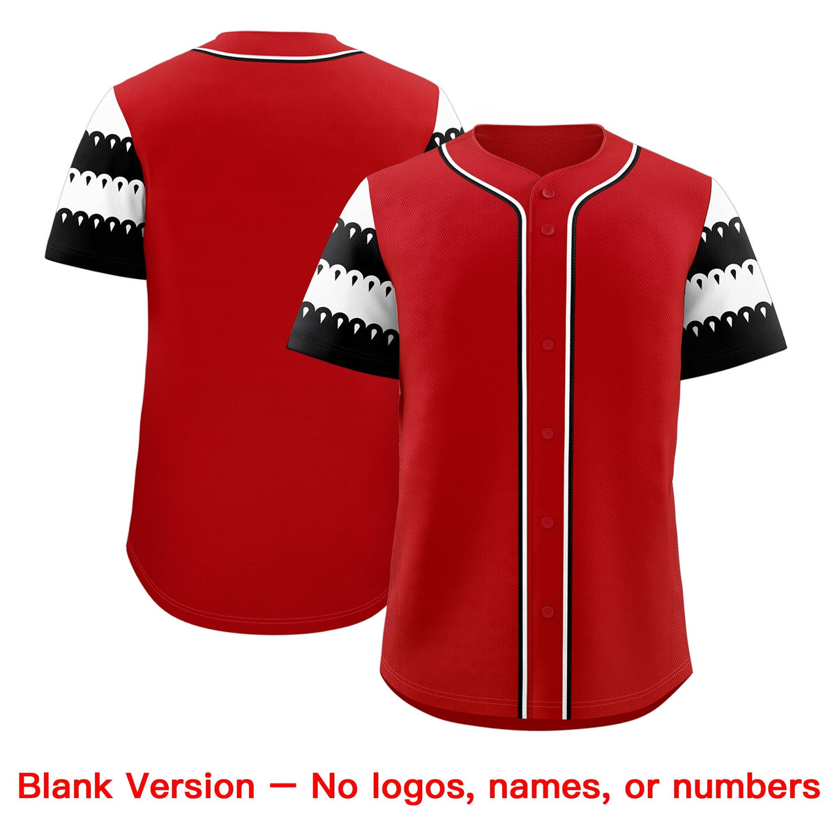 Custom Red White Black Sleeve Flag Lace Baseball Jersey | Sublimation Printed &amp; Embroidery,Add Name and Numbern,Perfect for Teams | KXKSHOP