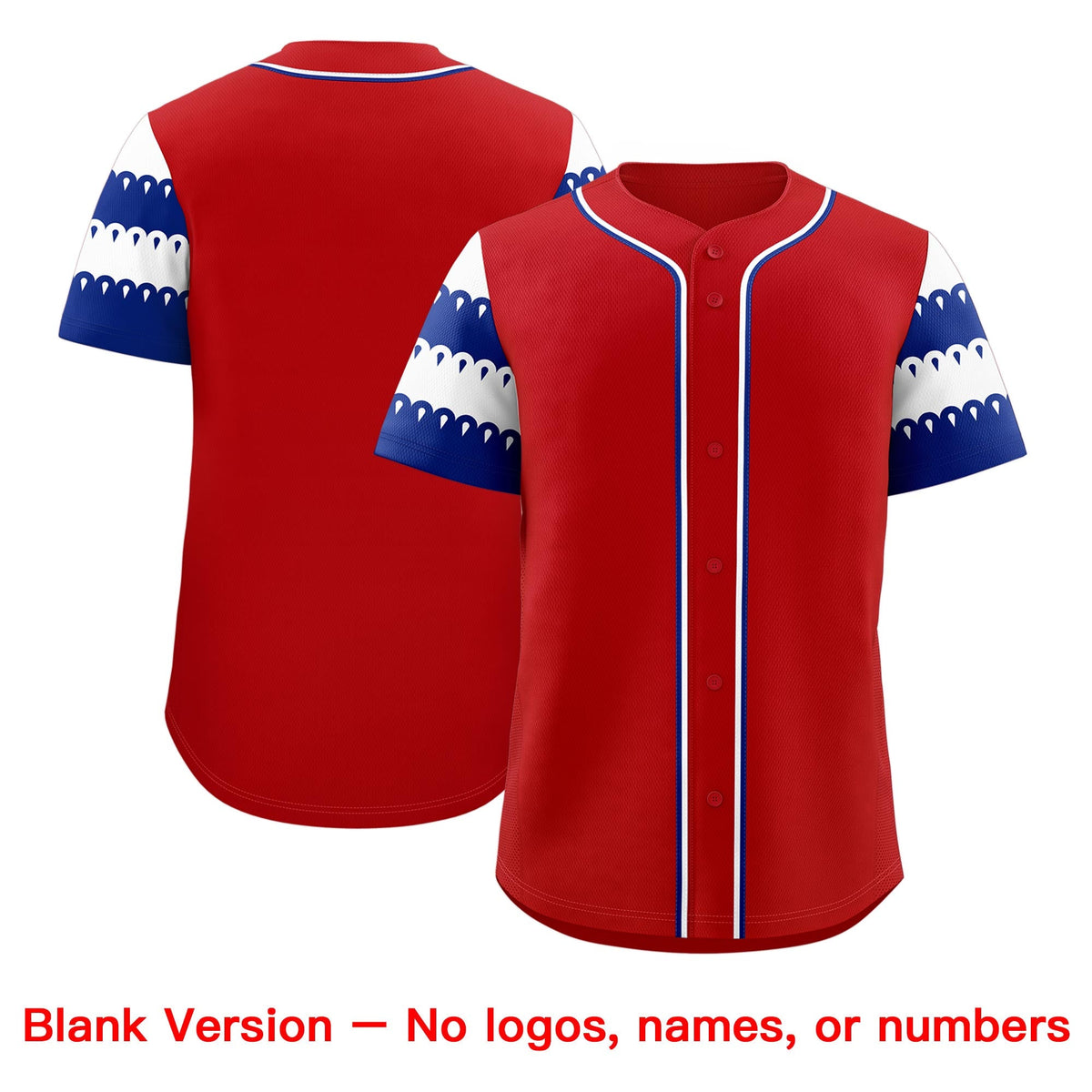Custom Red Royal White Sleeve Flag Lace Baseball Jersey | Sublimation Printed &amp; Embroidery,Add Name and Numbern,Perfect for Teams | KXKSHOP