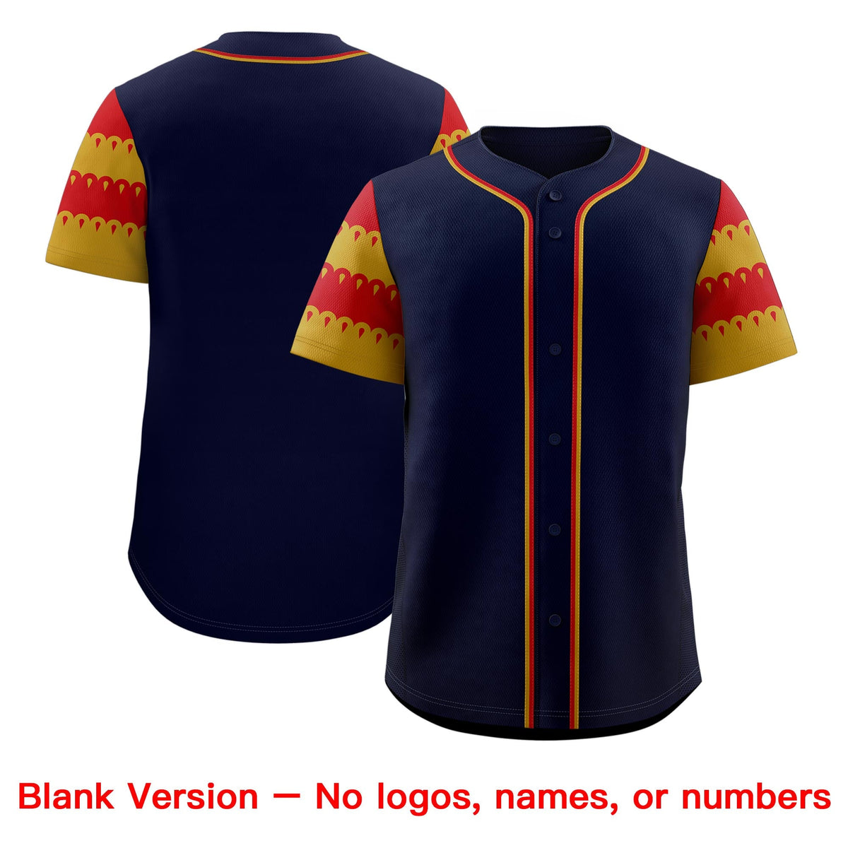 Custom Navy Old Gold Red Sleeve Flag Lace Baseball Jersey | Sublimation Printed &amp; Embroidery,Add Name and Numbern,Perfect for Teams | KXKSHOP