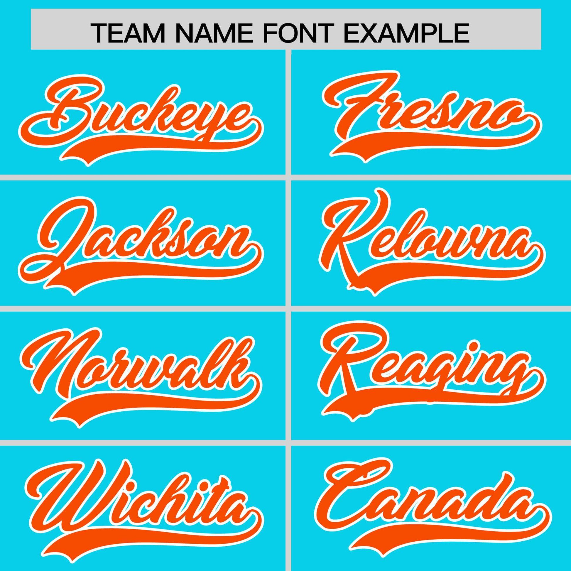 Custom Aqua Orange Personalized Phonetic Rhythm Authentic Baseball Jersey