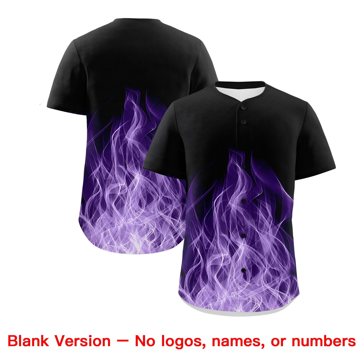 Custom Black Purple White Flame Graffiti Pattern Personalization Baseball Jersey| KXKSHOP