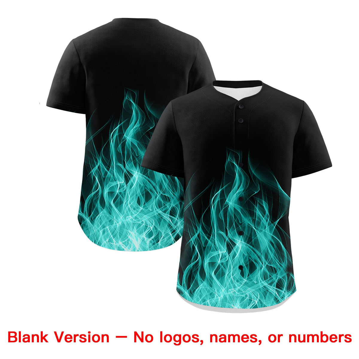 Custom Black Aqua White Flame Graffiti Pattern Personalization Baseball Jersey| KXKSHOP