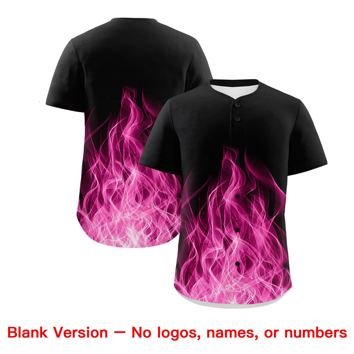Custom Black Pink White Flame Graffiti Pattern Personalization Baseball Jersey| KXKSHOP