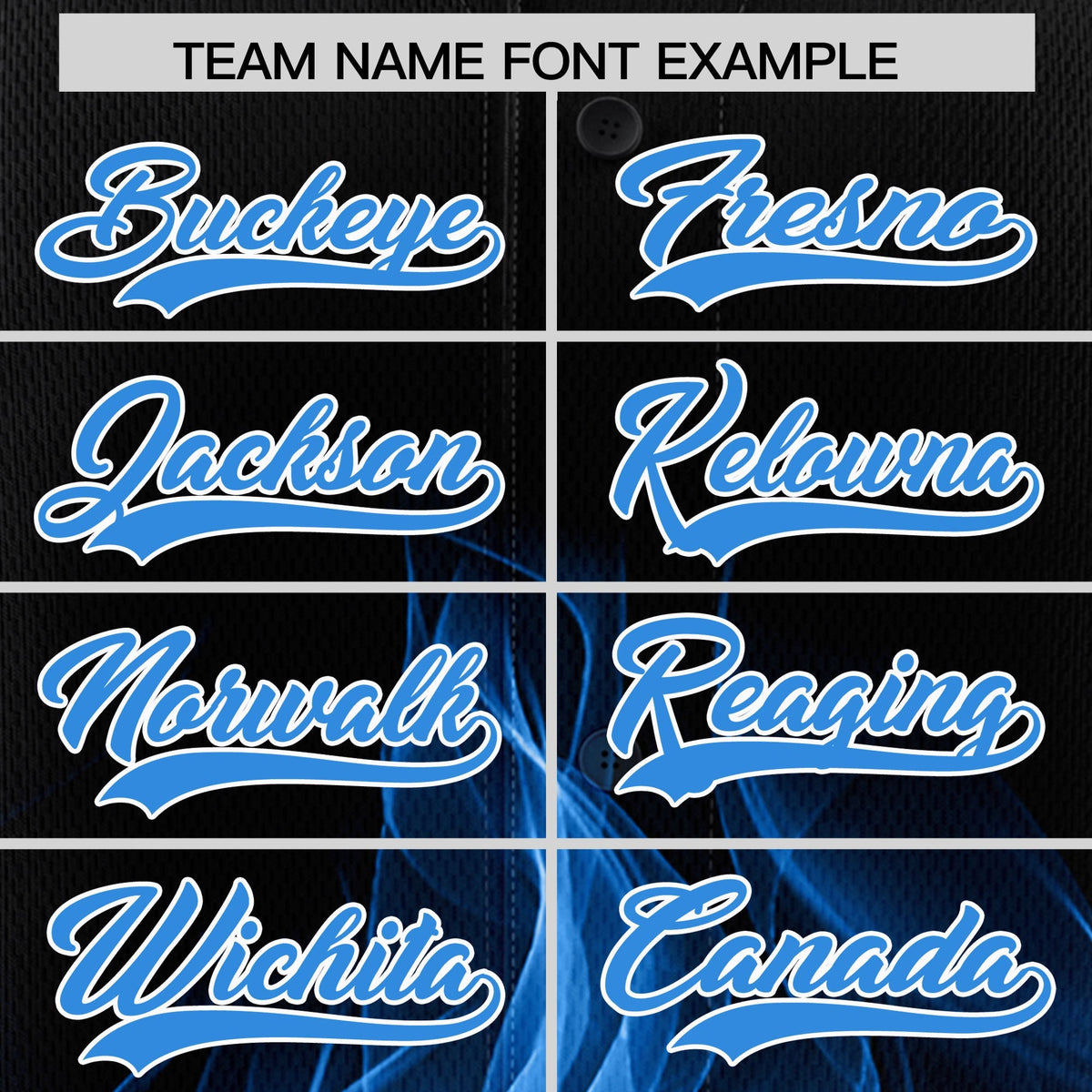 Custom Black Light Blue White Flame Graffiti Pattern Personalization Baseball Jersey| KXKSHOP