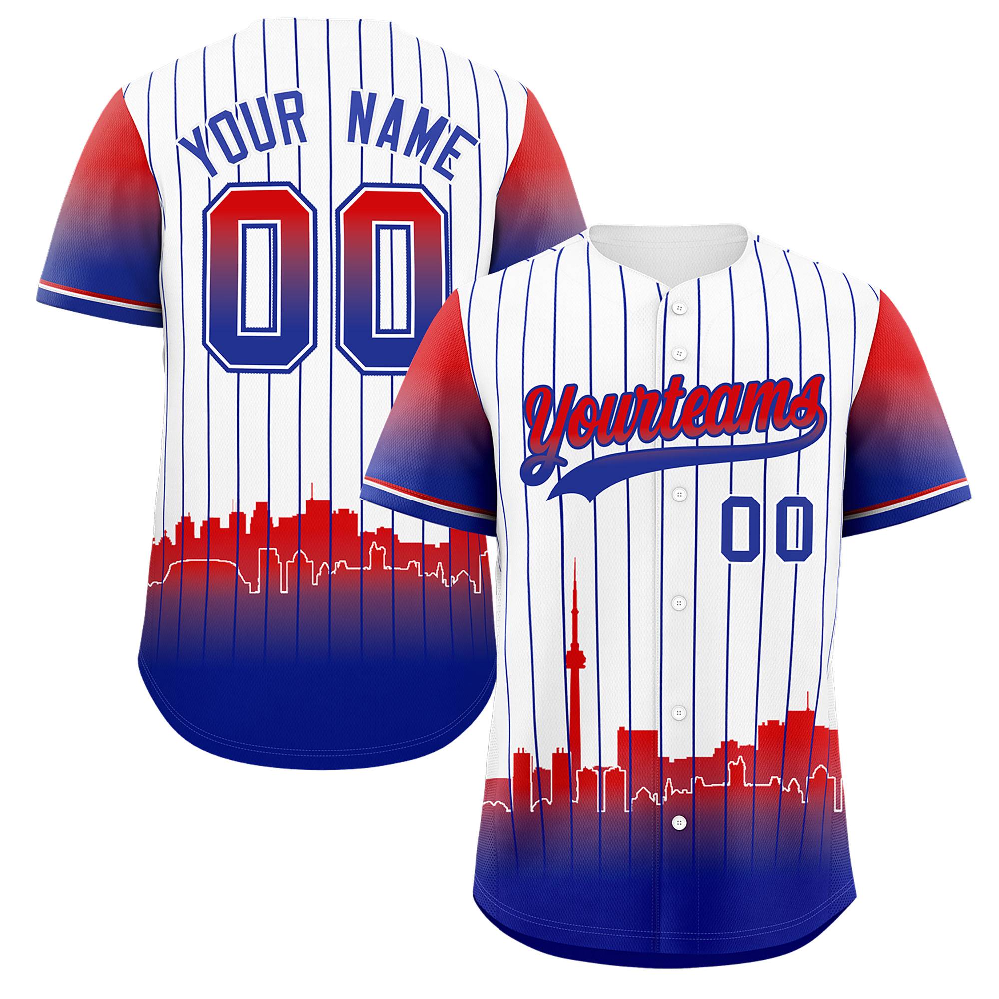 Custom White Toronto City Silhouette Authentic Baseball Jersey