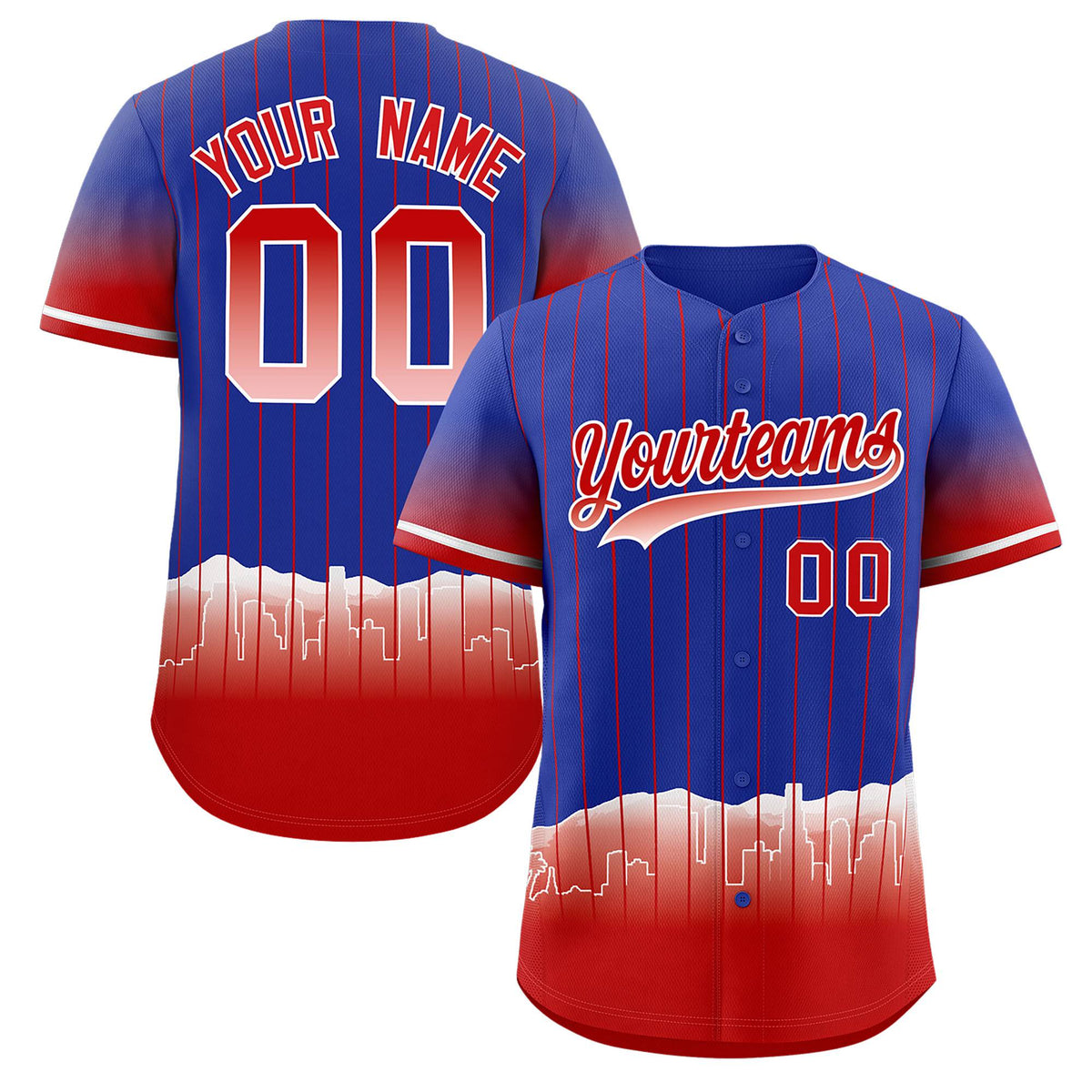 Custom Royal Los Angeles City Silhouette Authentic Baseball Jersey