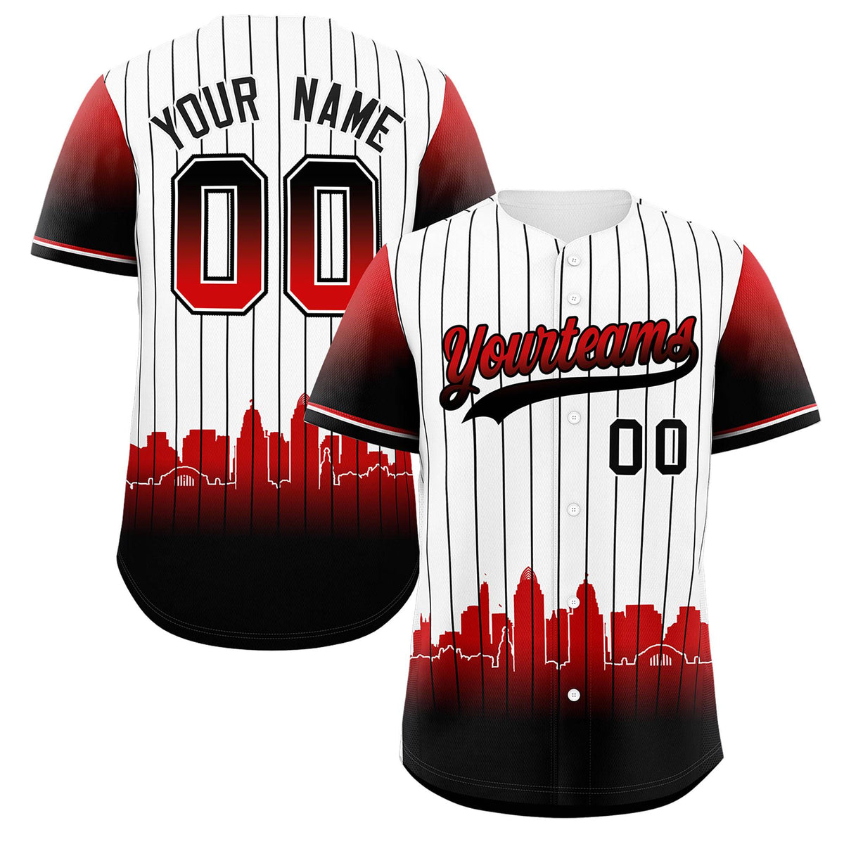 Custom White Cincinnati City Silhouette Authentic Baseball Jersey