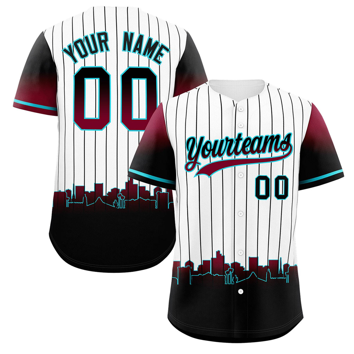 Custom White Phoenix City Silhouette Authentic Baseball Jersey