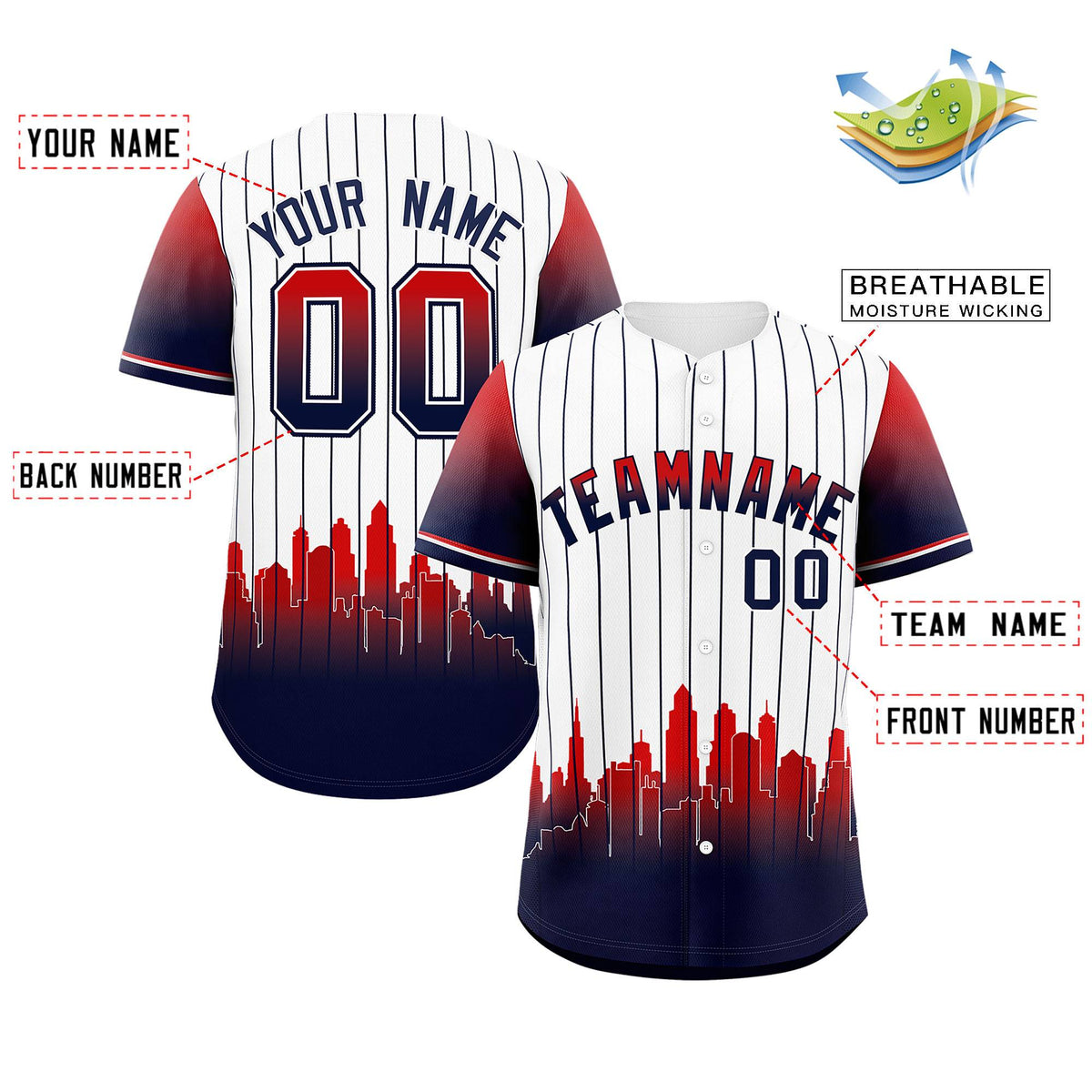 Custom White Boston City Silhouette Authentic Baseball Jersey