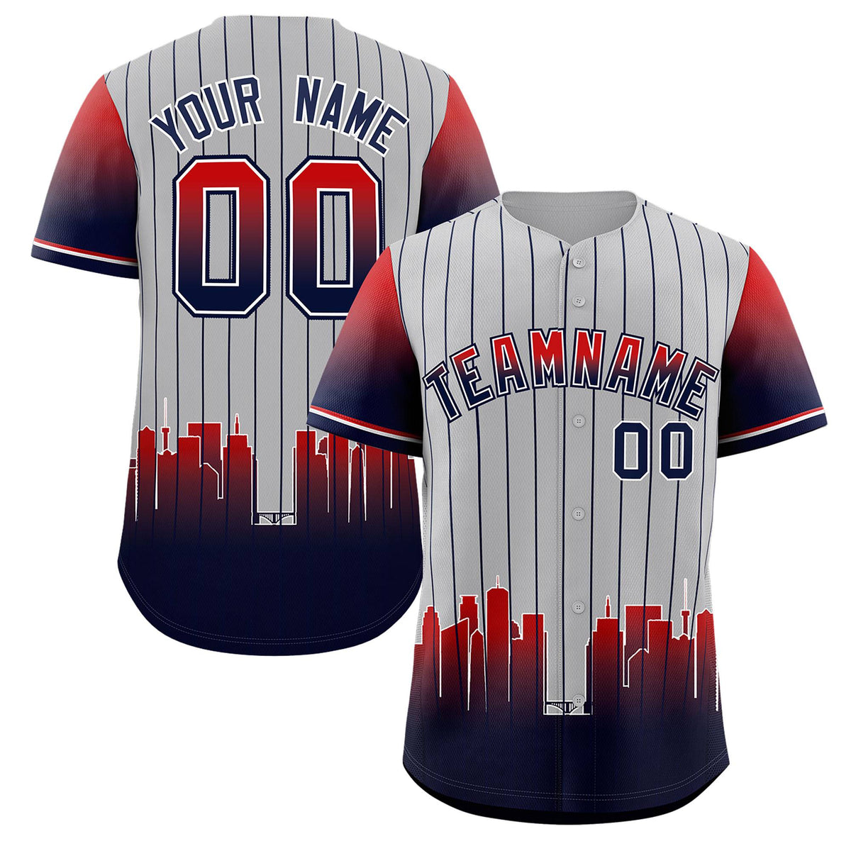 Custom Gray Minnesota-Twins City Silhouette Authentic Baseball Jersey