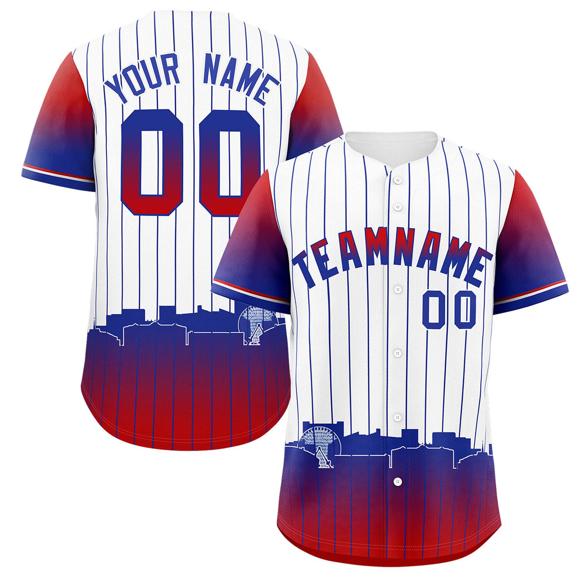 Custom White Arlington City Silhouette Authentic Baseball Jersey