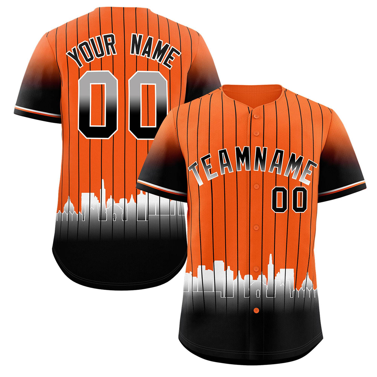 Custom Orange San-Francisco City Silhouette Authentic Baseball Jersey