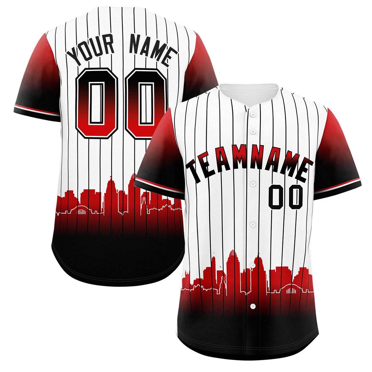 Custom White Cincinnati City Silhouette Authentic Baseball Jersey