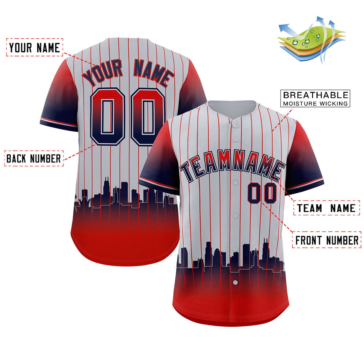 Custom Gray Los Angeles City Silhouette Authentic Baseball Jersey