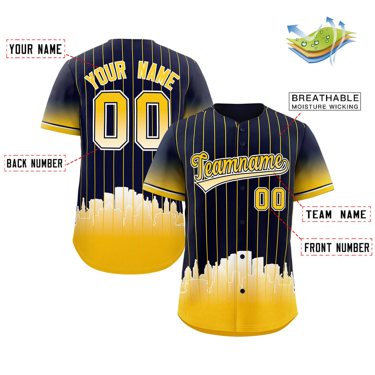 Custom Navy Milwaukee City Silhouette Authentic Baseball Jersey