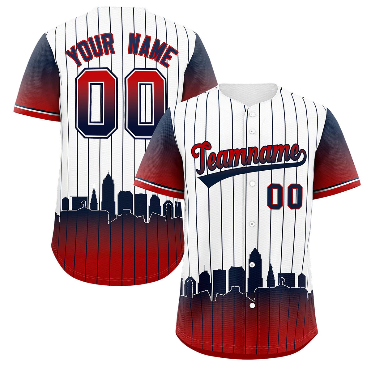 Custom White Cleveland City Silhouette Authentic Baseball Jersey