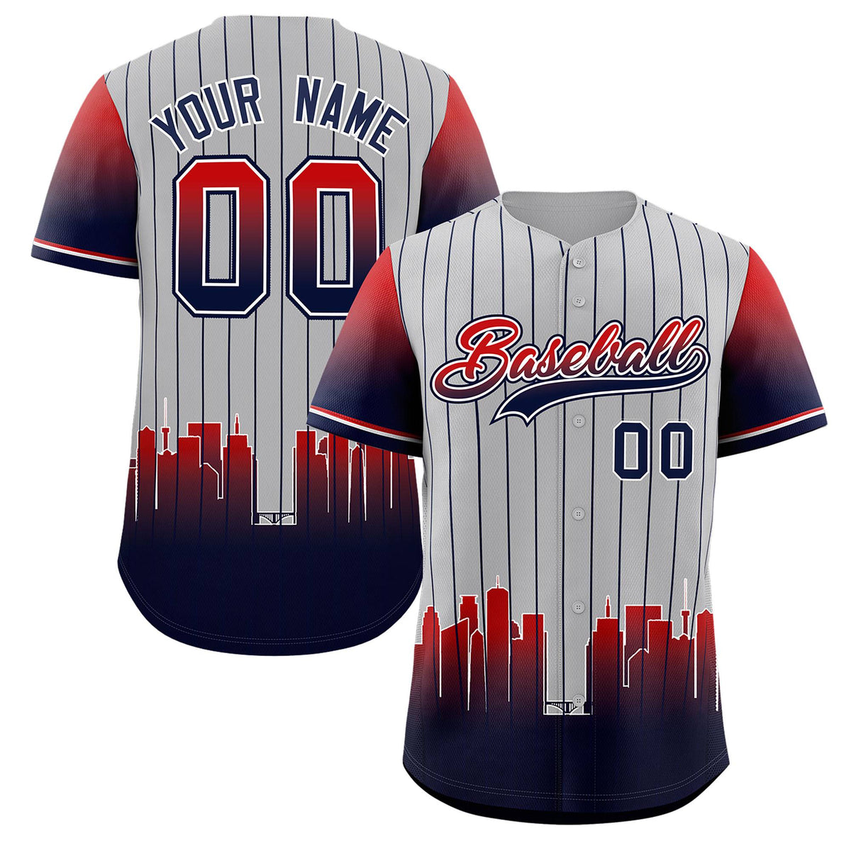 Custom Gray Minnesota-Twins City Silhouette Authentic Baseball Jersey